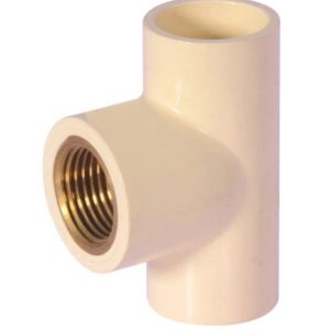 Finolex Cpvc Red Brass Tee 1" X 1/2"