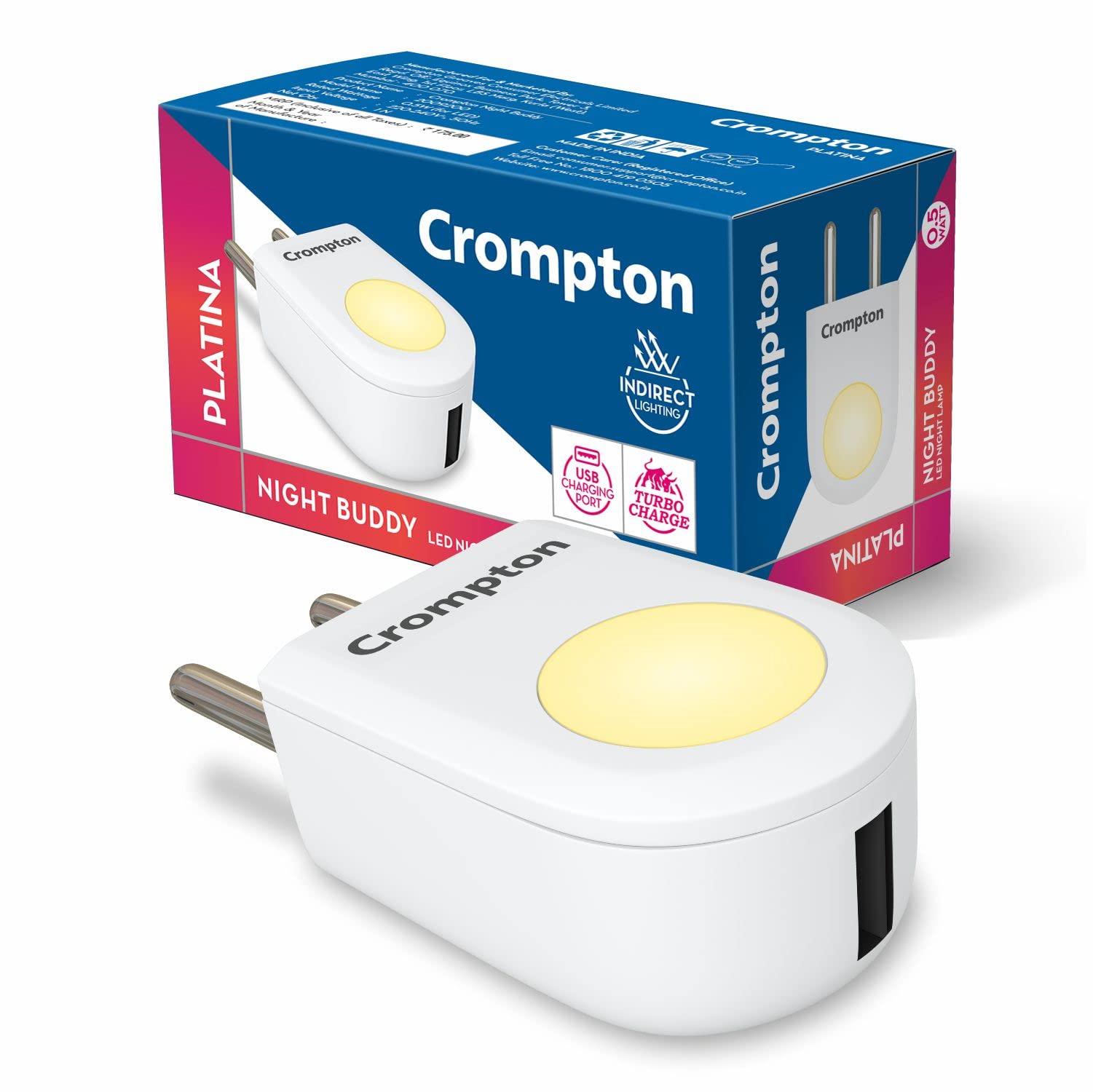CromptonLed Night Buddy USB Charger 0.5w